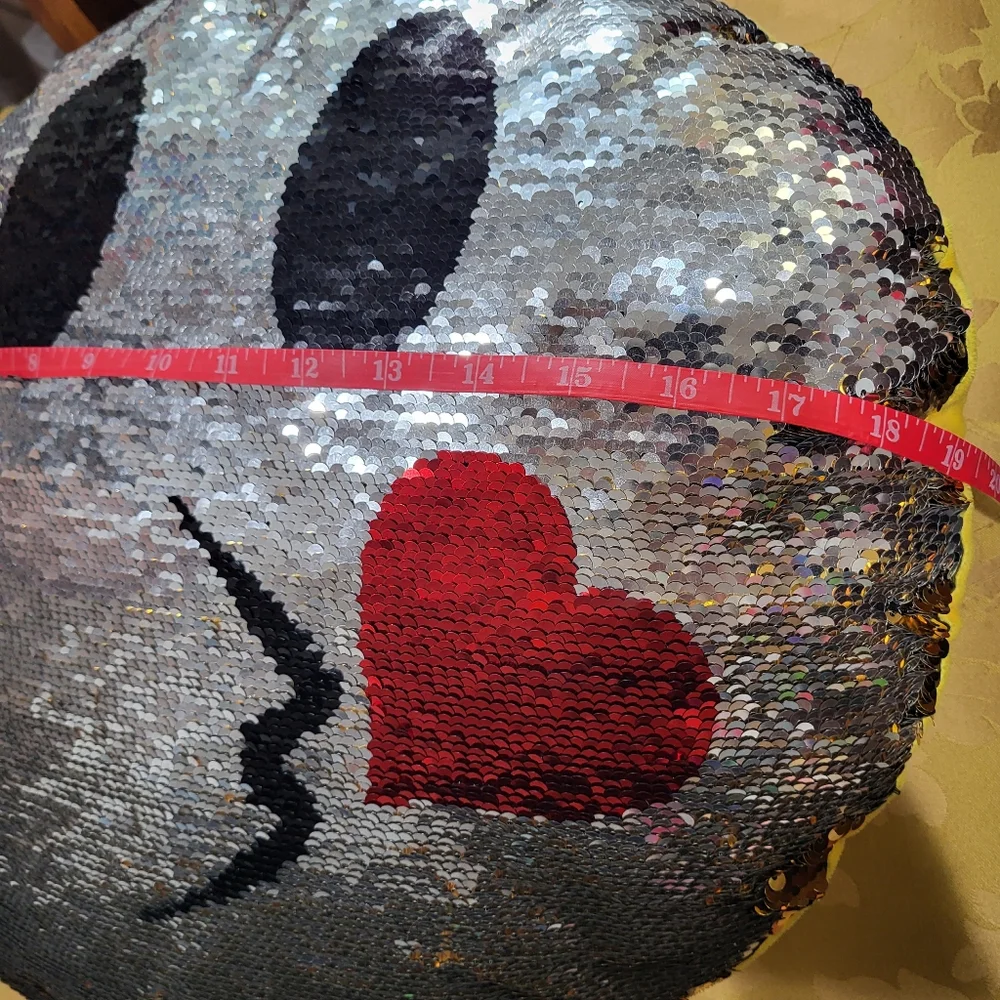 Emoji Kissy Face Gold/Silver flip sequin pillow
